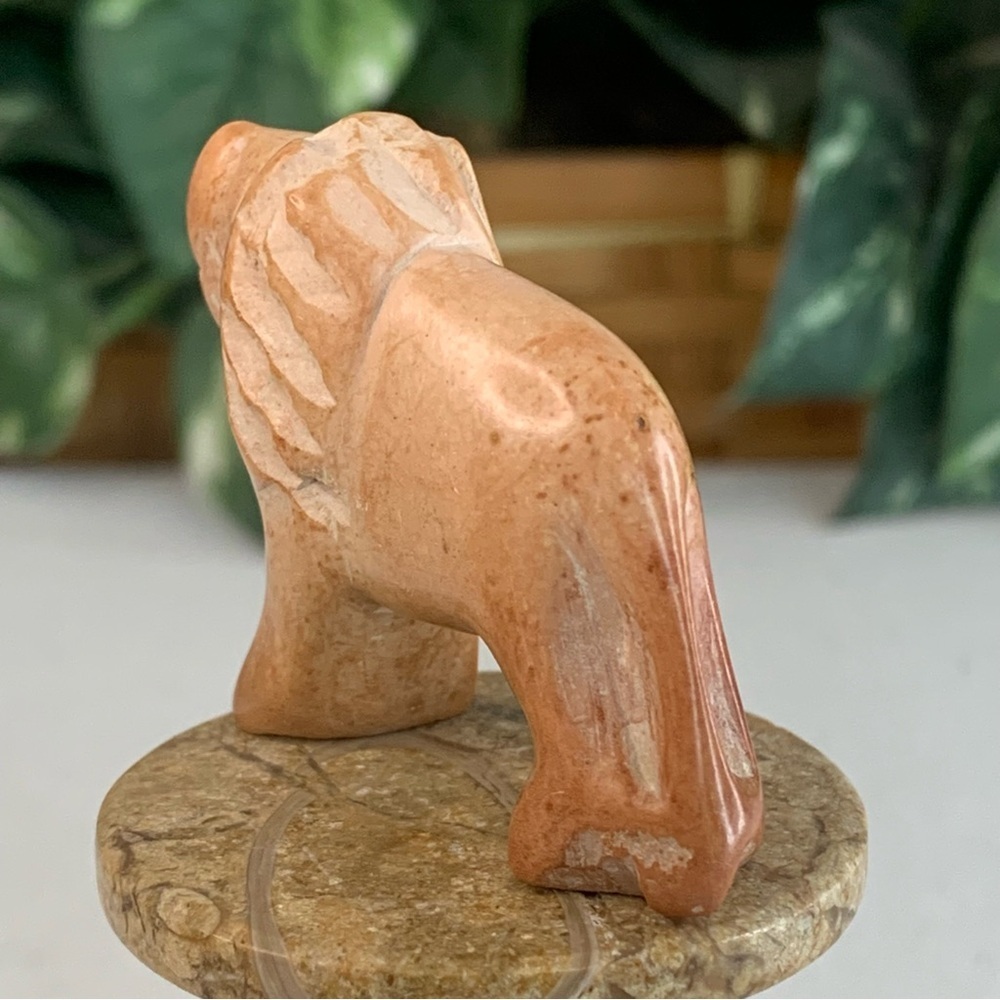 Kisii Soapstone Hand Carved Lion Figurine Stone Cat Carving Animal Figure 2” - Picture 9 of 14